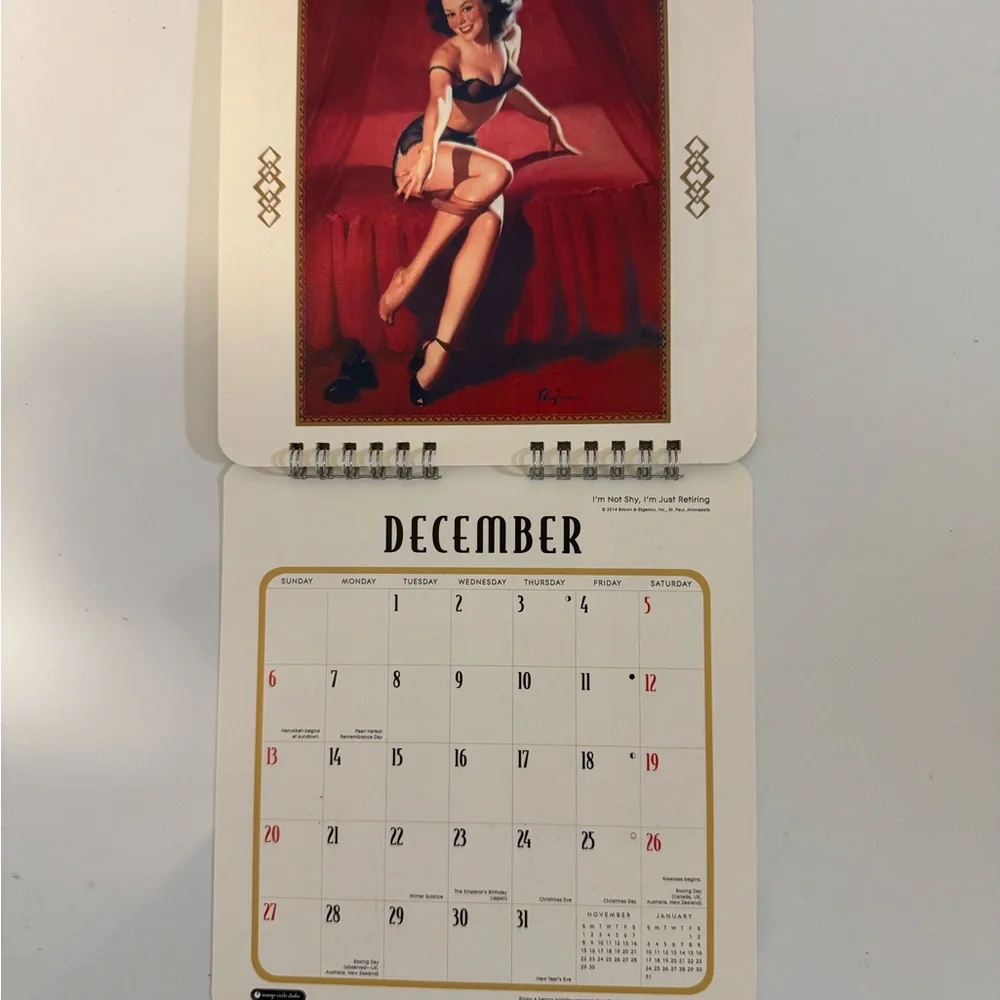 The calendar is in like new condition. Great for those who love older art.